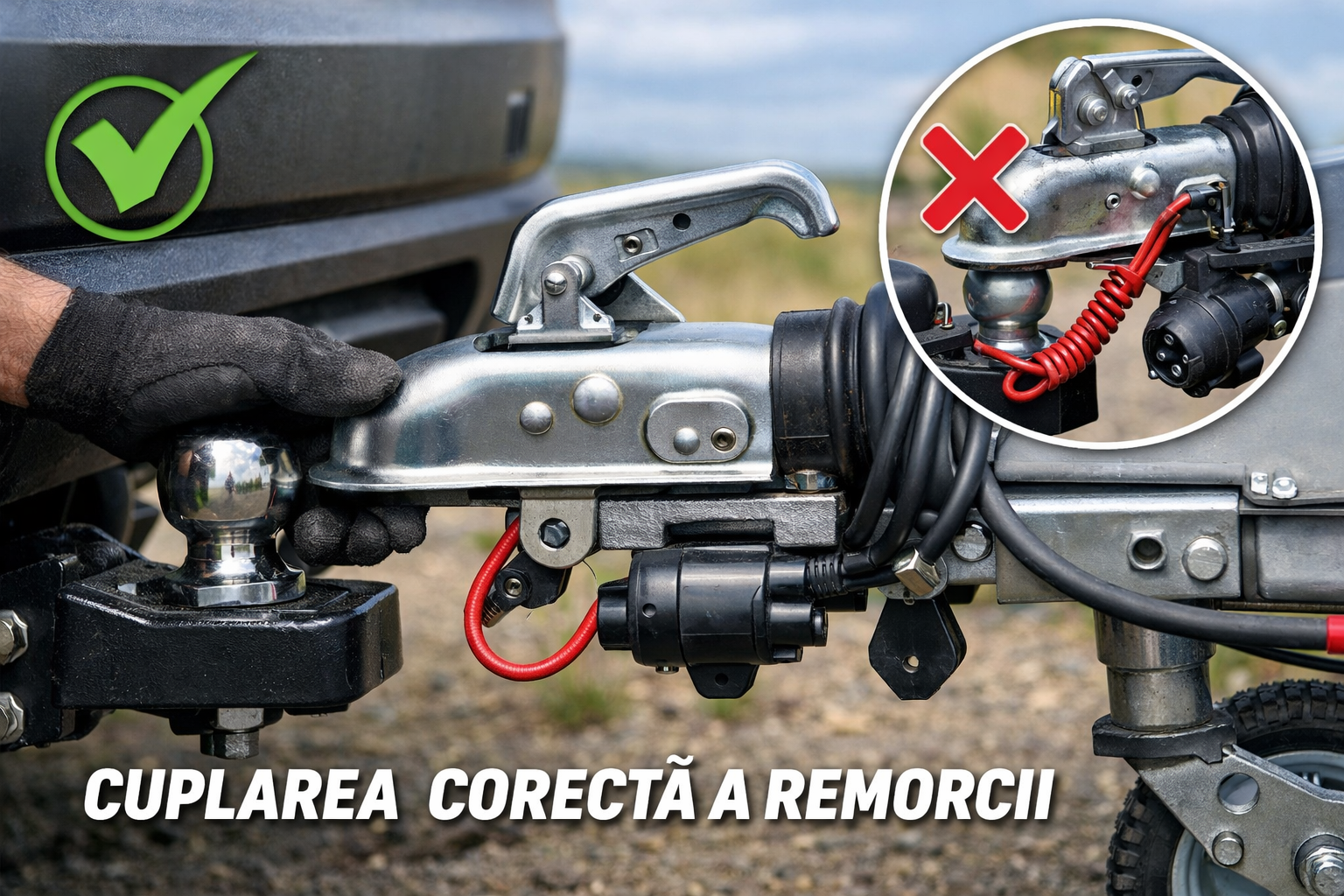 Cum se cuplează și decuplează corect o remorcă